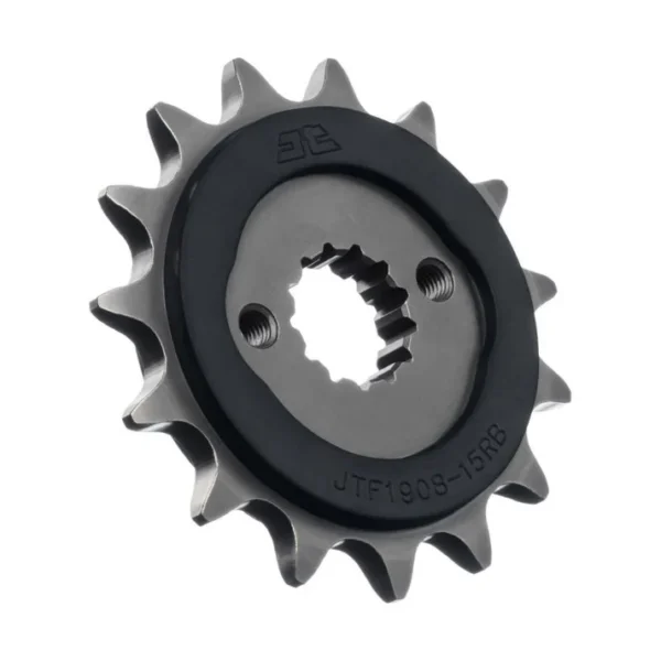 TRIUMPH 400X SCRAMBLER 15 TOOTH FRONT SPROCKET JT SPROCKETS 15-TANDS VOORTANDWIEL MET RUBBEREN ONDERSTEUNING om het toerental over het hele bereik te verlagen, OEM is een 14-tands tandwiel. OEM-vervanging voor de 400 Speed, geleverd met een 15-tands tandwiel.